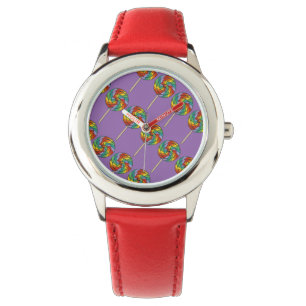 Red Purple Rainbow Lollipop Lollipops Candy Watch