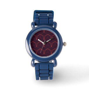 Red-purple, simple, elegant, luxurious graphic watch