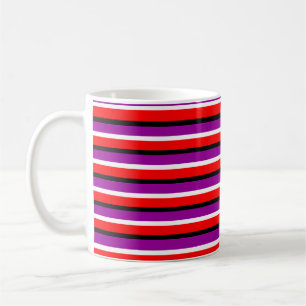 Red Purple Stripes Pattern Design Coffee Mug