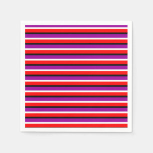 Red Purple Stripes Pattern Design Napkin