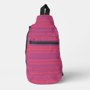Red Purple Stripes Seamless Pattern Sling Bag