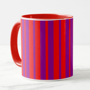 Red Purple Stylish Stripes Pattern Design Mug