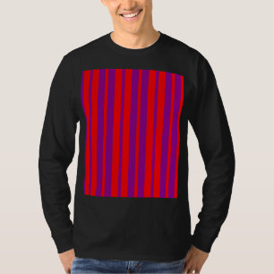Red Purple Stylish Stripes Pattern Design T-Shirt
