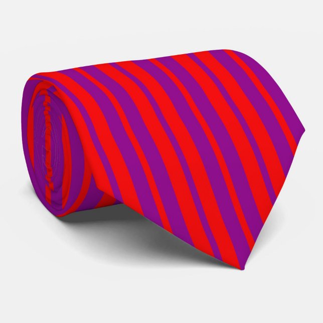 Red Purple Stylish Stripes Pattern Design  Tie (Creator Uploaded)