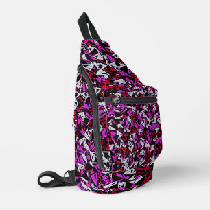 Red Purple Triangle Pattern Sling Bag