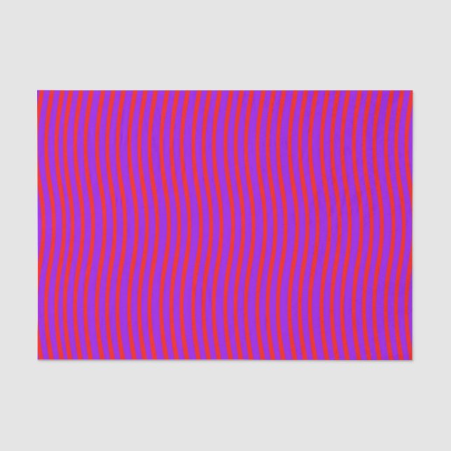 Red Purple Wavy Lines Seamless Pattern Tissue Paper (Front)