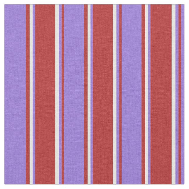 Red, Purple & White Coloured Lines Fabric (Close Up)