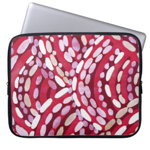 Red purple white half circle dot laptop sleeve