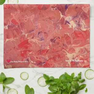 Red Purple White Personalise Kitchen Towel