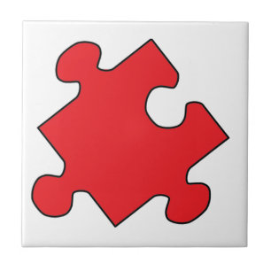 RED PUZZLE PIECE TILE