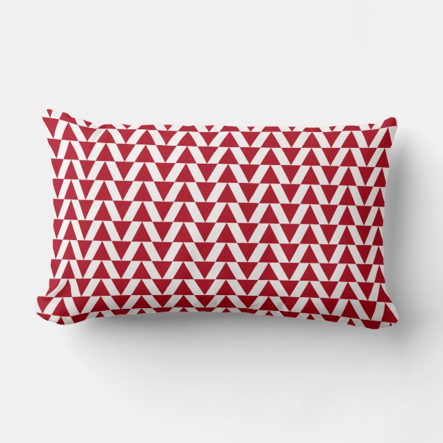 Red Pyramid Pattern Lumbar Cushion (Front)
