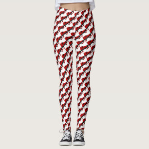 red quad roller derby skate leggings