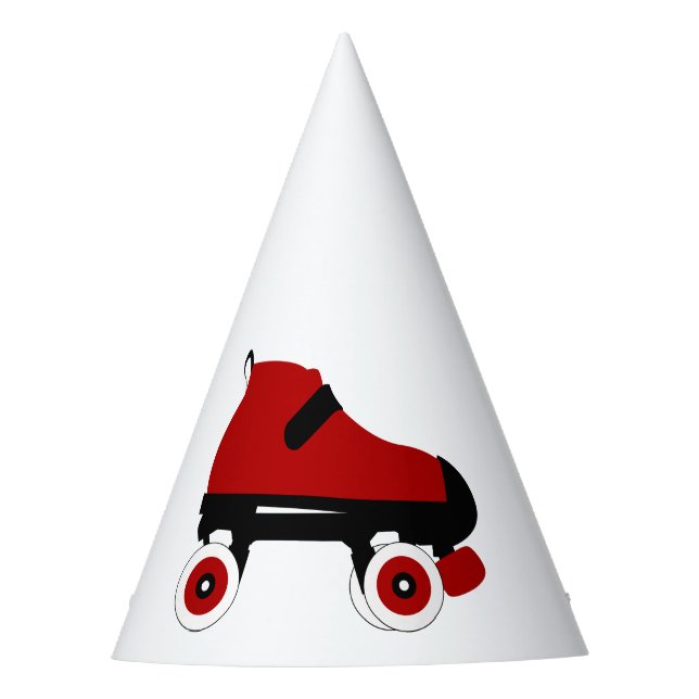 red quad roller derby skate party hat (Front)