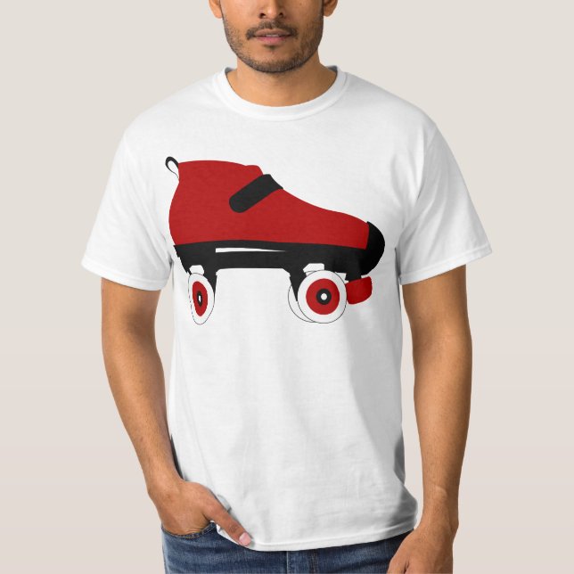 red quad roller derby skate T-Shirt (Front)