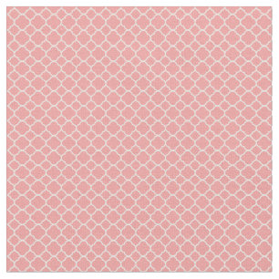 Red Quatrefoil Geometric Pattern Fabric