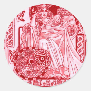Red Queen Corbie Classic Round Sticker