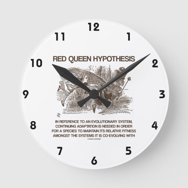 Red Queen Hypothesis (Wonderland Alice Red Queen) Round Clock (Front)