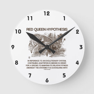 Red Queen Hypothesis (Wonderland Alice Red Queen) Round Clock