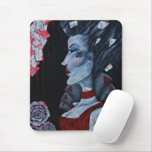 Red Queen Of Hearts Alice Wonderland Fantasy Art Mouse Pad