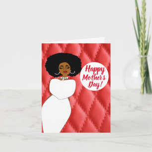 Red Quilted African American  Card