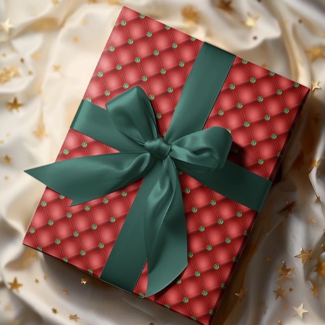 Red Quilted Look Christmas Glam Wrapping Paper (Creator Uploaded)