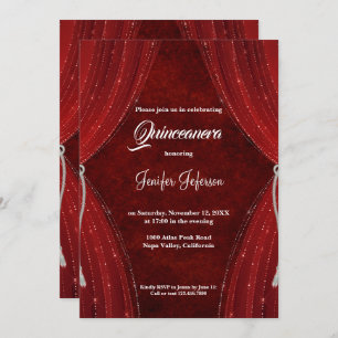 Red Quinceanera Invitation