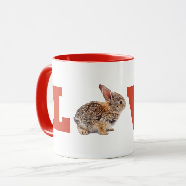 Red Rabbit Love Mug (Front Left)
