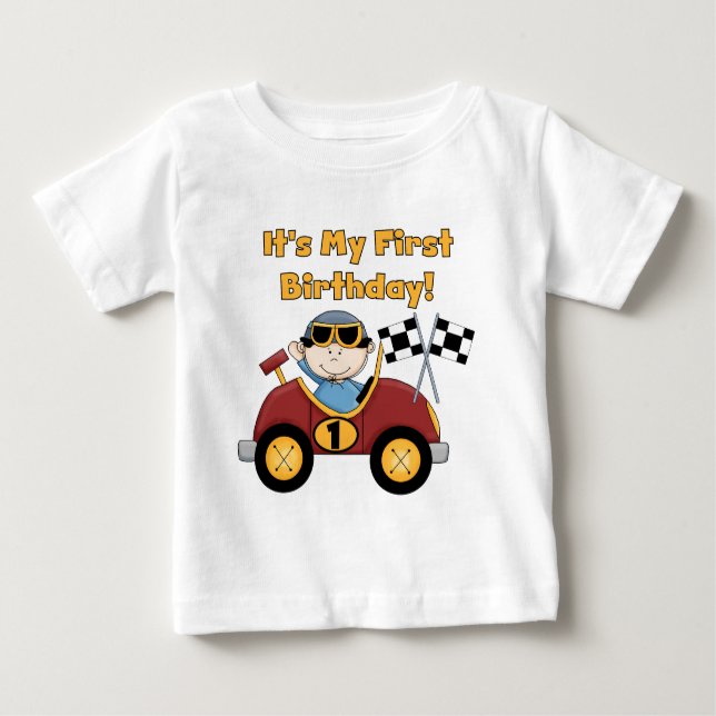 Red Race Car 1st Birthday Tshirts and Gifts (Front)