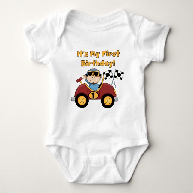 Red Race Car 1st Birthday Tshirts and Gifts (Front)