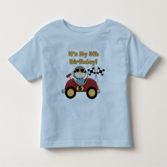 Red Race Car 5th Birthday Tshirts and Gifts (Front)