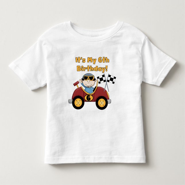 Red Race Car 6th Birthday  T-shirts and gifts (Front)