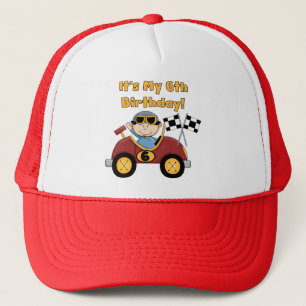Red Race Car 6th Birthday  T-shirts and gifts Trucker Hat