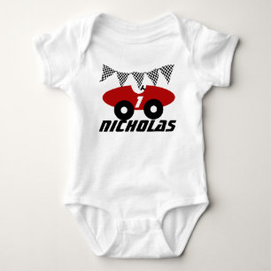 Red Race Car Baby Bodysuit