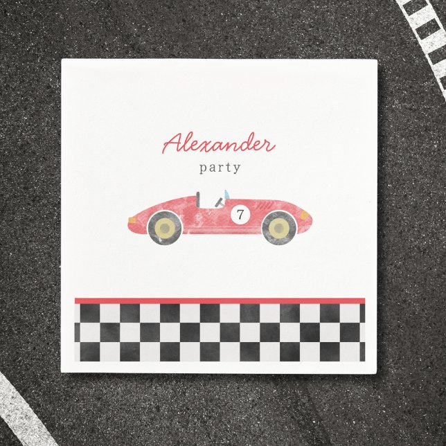 Red race car birthday napkin (Creator Uploaded)