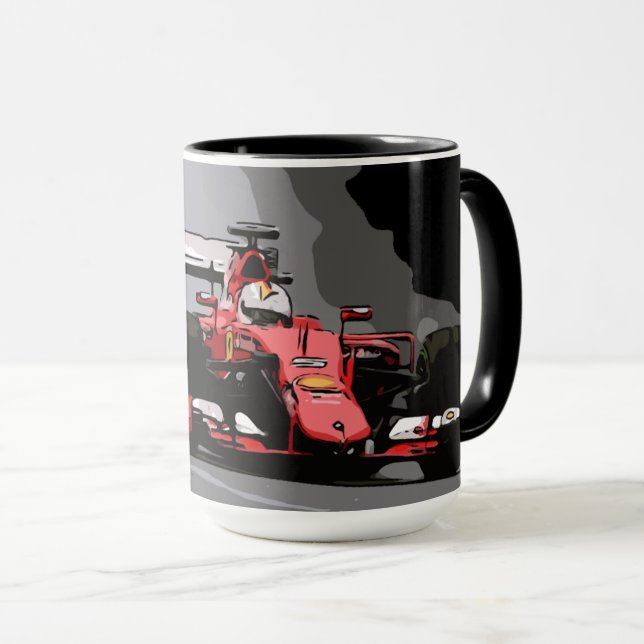 RED RACE CAR - NEVER LIFT MUG (Front Right)