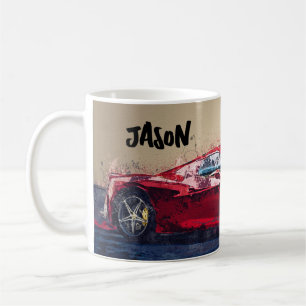 Red Race Car Personalized Coffee Mug Gift