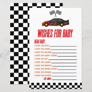 Red Race Car Wishes For Baby Shower Game