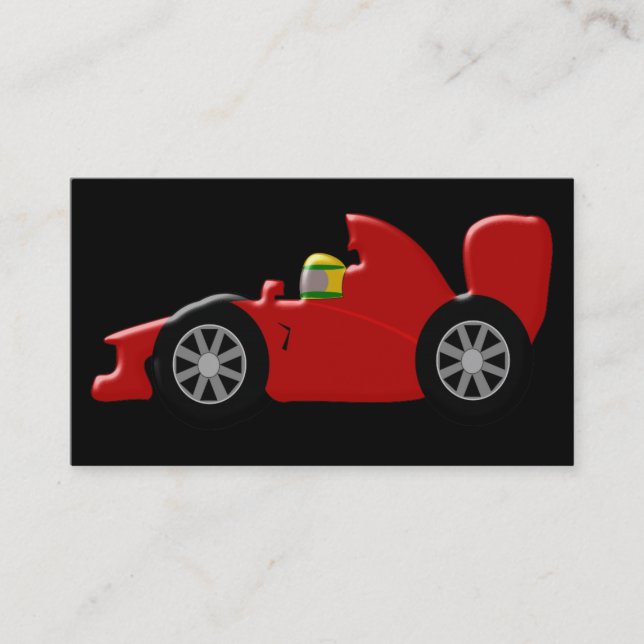 Red Racing Car Driver Business Card (Front)