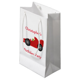 Red Racing Car Just Add Name Birthday Small Gift Bag