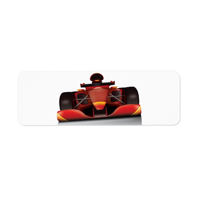 Red Racing Car Return Address Label (Front)