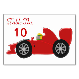Red Racing Car Table Number