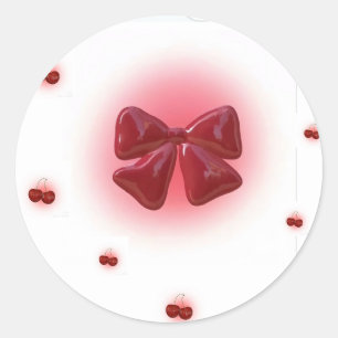 Red Radiating Bow Sticker For Sale