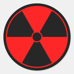 Red Radiation Symbol Sticker