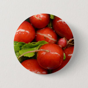 Red Radish 6 Cm Round Badge