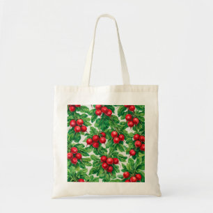 Red Radish and Green Leaves Botanical Vegetable Tote Bag