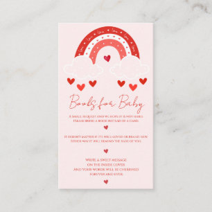 Red Rainbow baby shower Enclosure Card