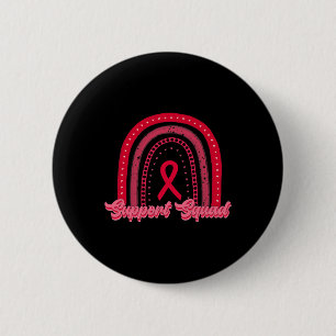 red rainbow blood cancer awareness support squad w 6 cm round badge