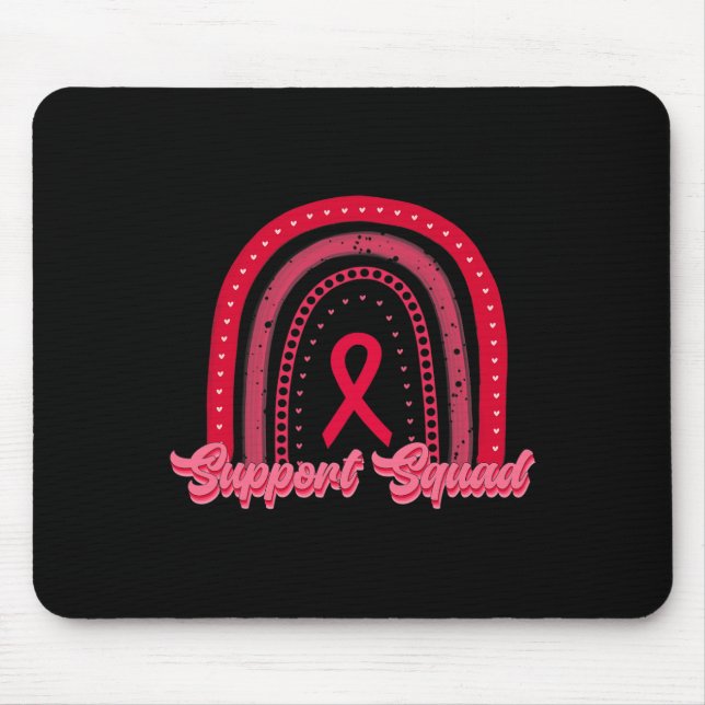 red rainbow blood cancer awareness support squad w mouse pad (Front)