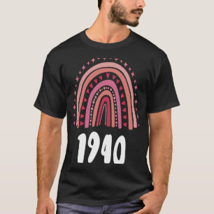 Red Rainbow Year Of Birth 1940 Birthday T-Shirt