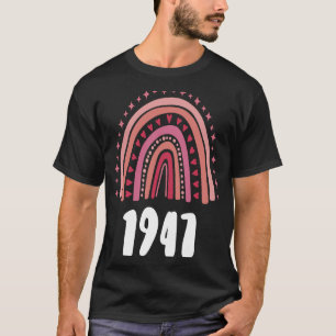 Red Rainbow Year Of Birth 1947 Birthday T-Shirt